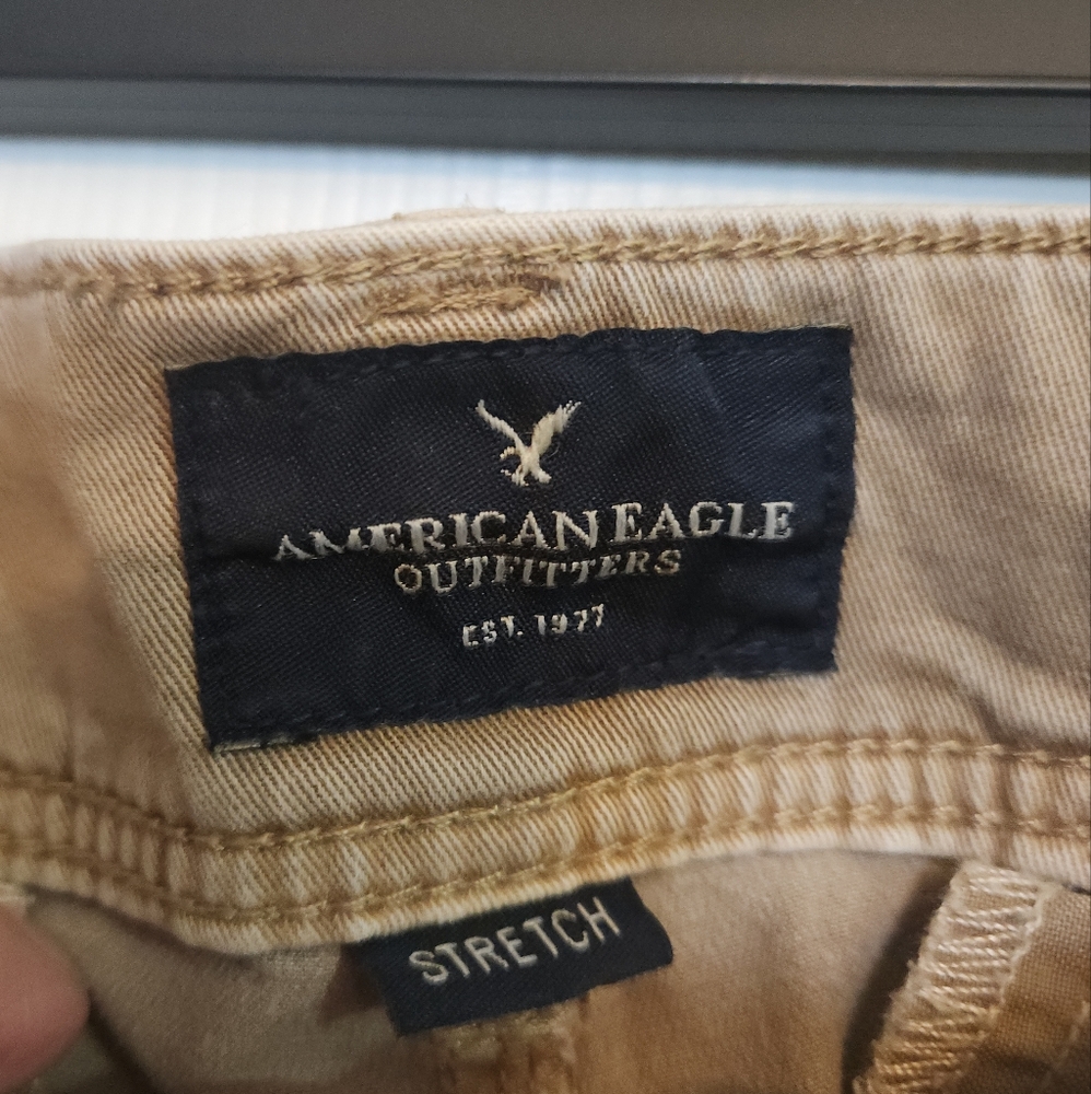 American Eagle Outfitters Tan Flare Wide Leg Jeans - Picture 6 of 7